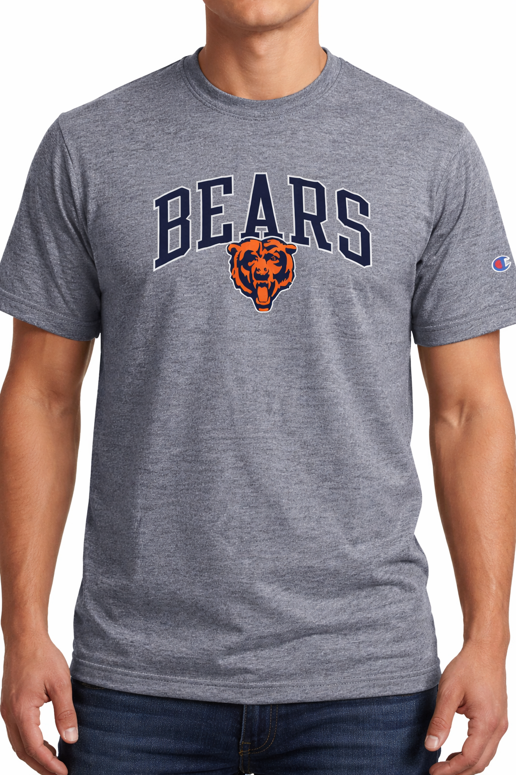 Men's Chicago Bears Champion Brand Arch Gray Tri-Blend T-Shirt - Pro Jersey Sports