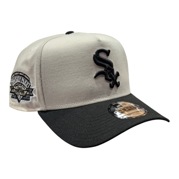 Chicago White Sox New Era Road Chrome/Black Comiskey 9FORTY A-Frame Adjustable Hat