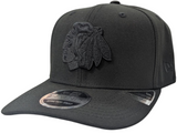 Chicago Blackhawks New Era NHL Tonal Black on Black 9SEVENTY Adjustable Hat - Pro Jersey Sports