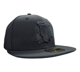 Chicago Blackhawks New Era Tonal Black 59FIFTY Fitted Hat - Pro Jersey Sports