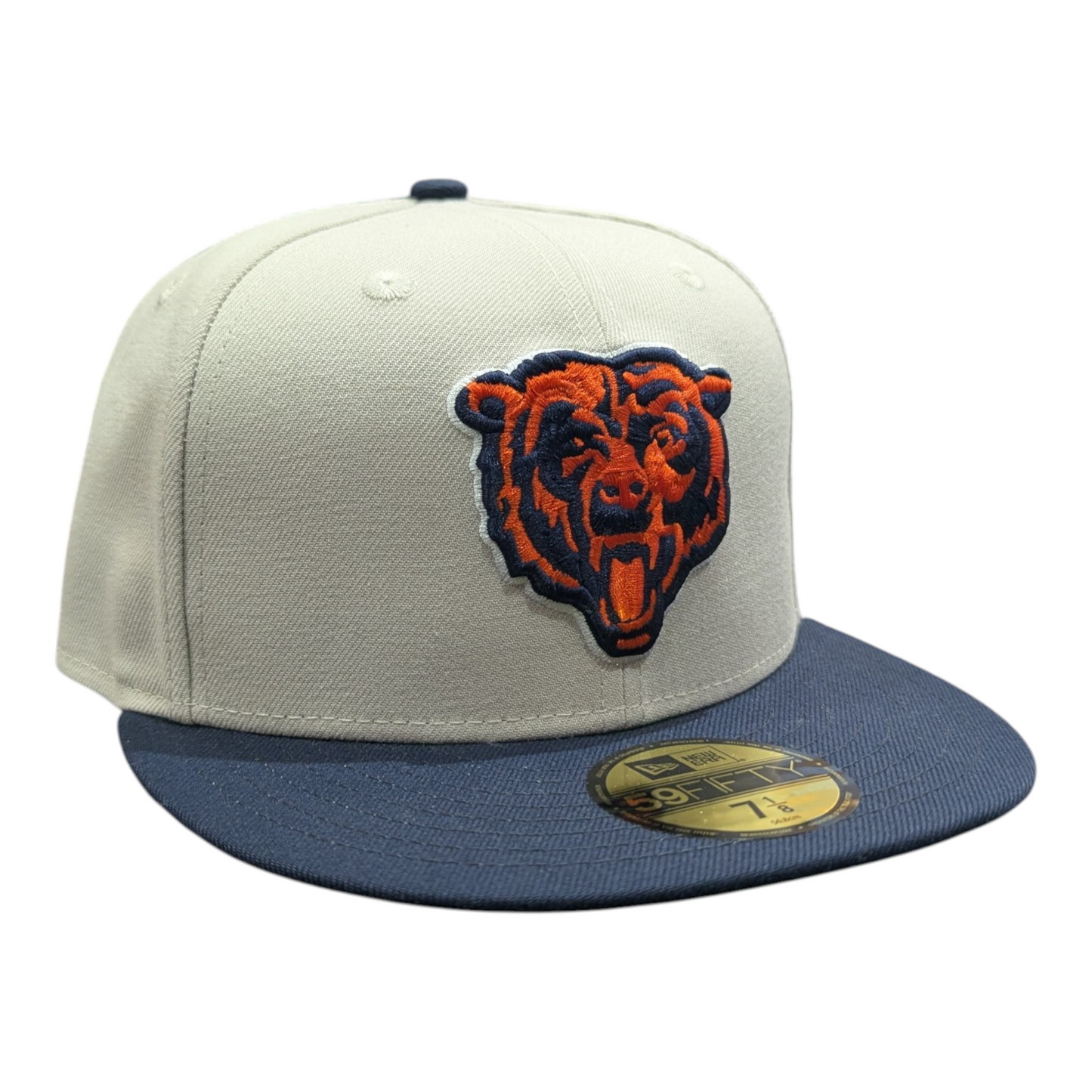 Men's Chicago Bears New Era Stone/Navy 59FIFTY Fitted Hat