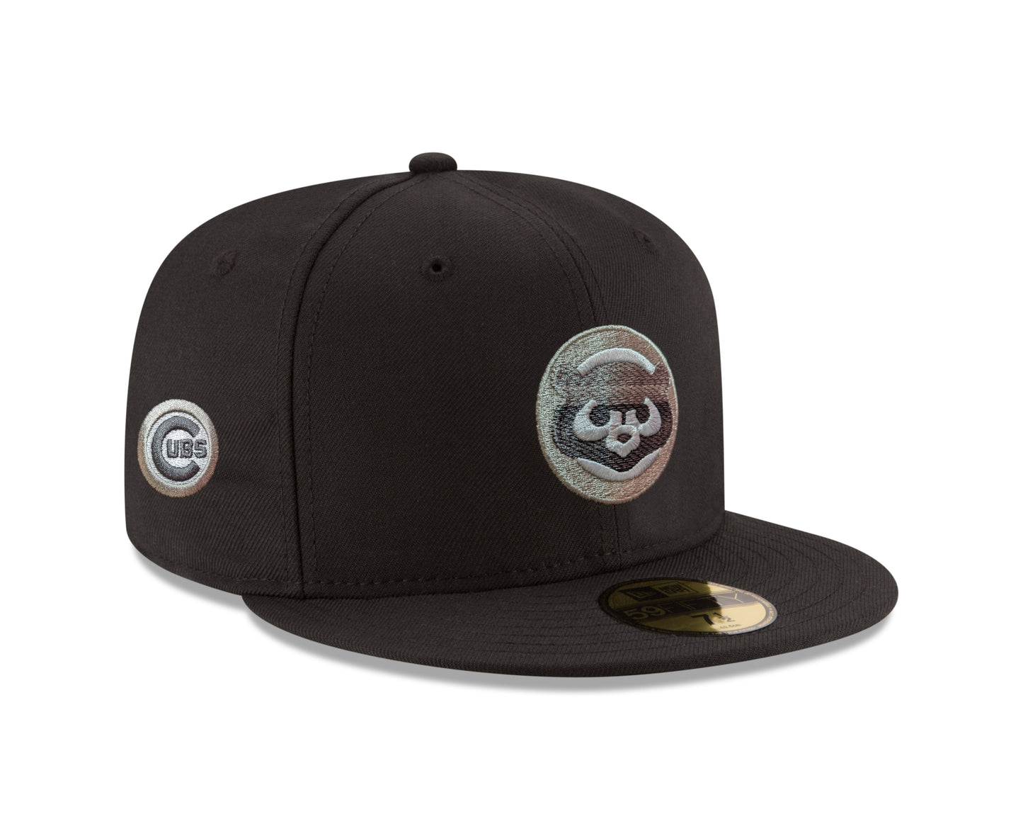 Chicago Cubs New Era Black Static 59FIFTY Fitted Hat