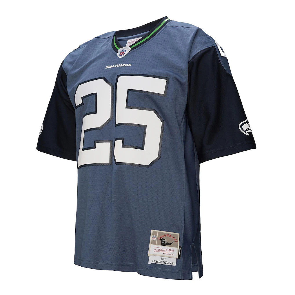 Men's Seattle Seahawks Richard Sherman Mitchell & Ness Blue 2011 Legacy Replica Jersey