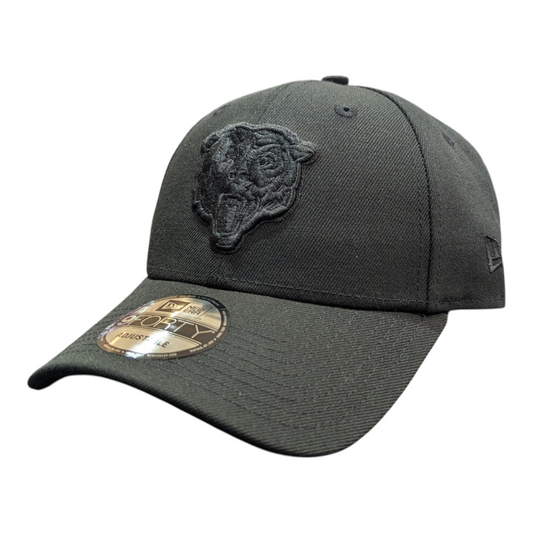Chicago Bears New Era Tonal Black 9FORTY Adjustable Hat - Pro Jersey Sports