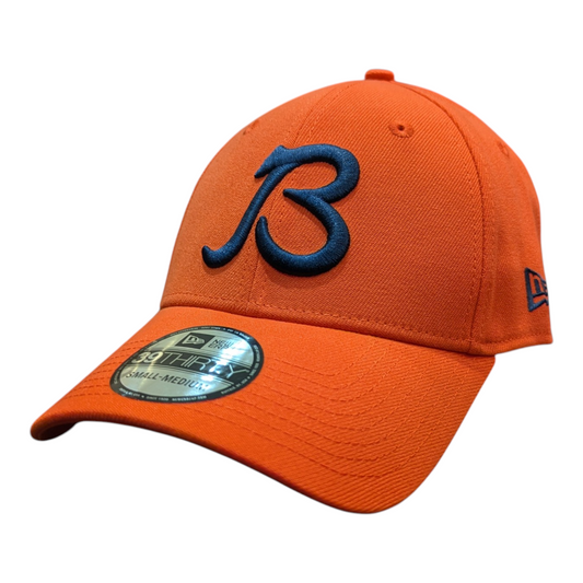 Chicago Bears New Era Orange B Gridiron 39THIRTY Flex Hat