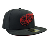 Detroit Red Wings New Era Black 59FIFTY Fitted Hat - Pro Jersey Sports