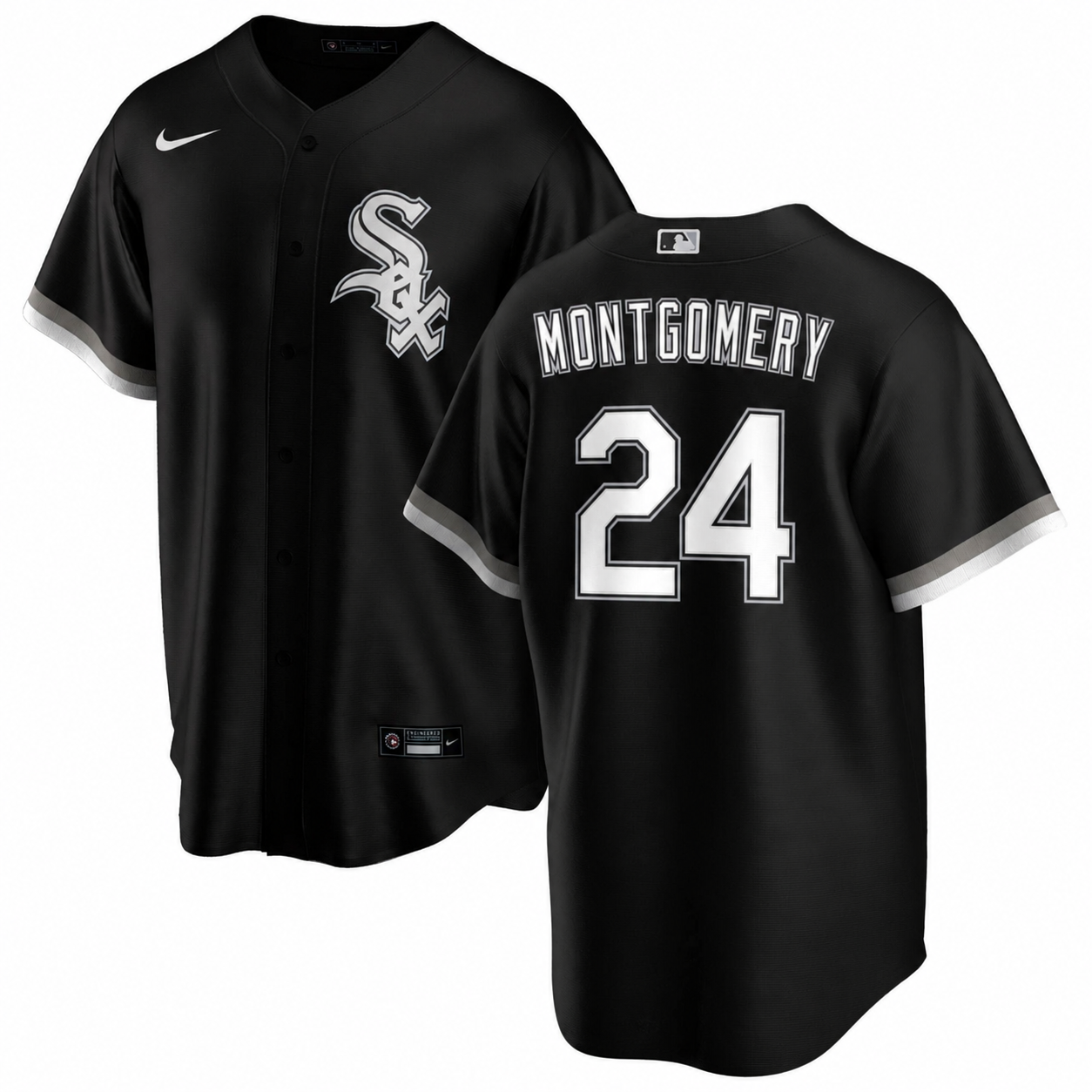 Men's Chicago White Sox Braden Montgomery Nike Black Alternate Replica Jersey With Premium Lettering