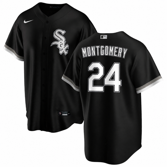 Men's Chicago White Sox Braden Montgomery Nike Black Alternate Replica Jersey With Premium Lettering