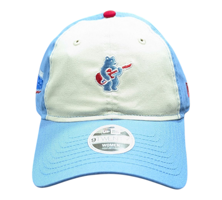 Women's Chicago Cubs Guitar Bear Alternate Micro Baby Blue New Era 9TWENTY Adjustable Hat - Pro Jersey Sports