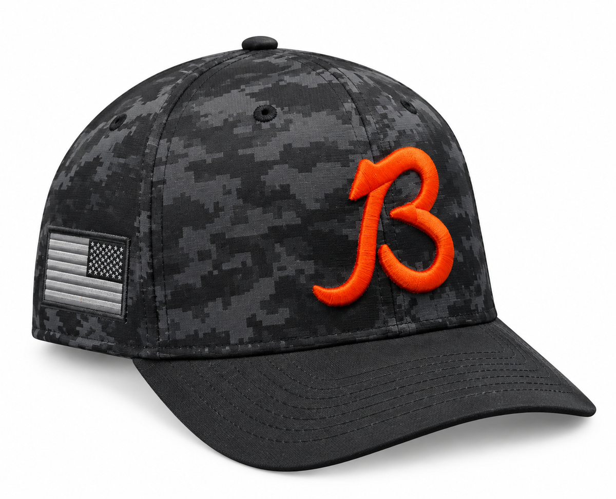 Men's New Era Black Chicago Bears 2026 Salute To Service 9SEVENTY Adjustable Hat-B Logo