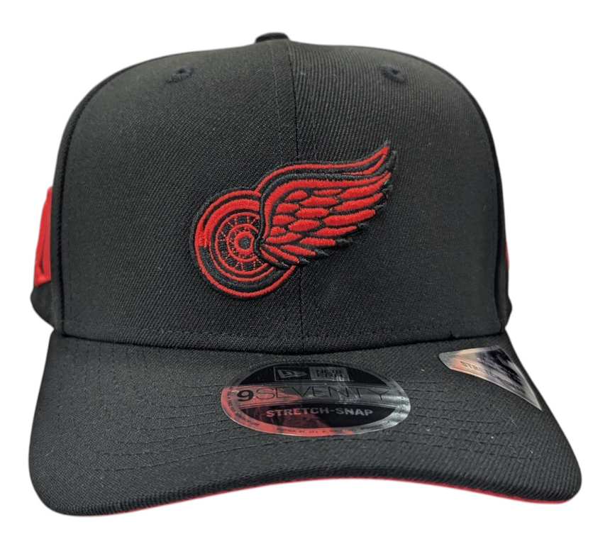 Detroit Red Wings New Era NHL Black D 9SEVENTY Adjustable Hat - Pro Jersey Sports