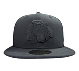 Chicago Blackhawks New Era Tonal Black 59FIFTY Fitted Hat - Pro Jersey Sports