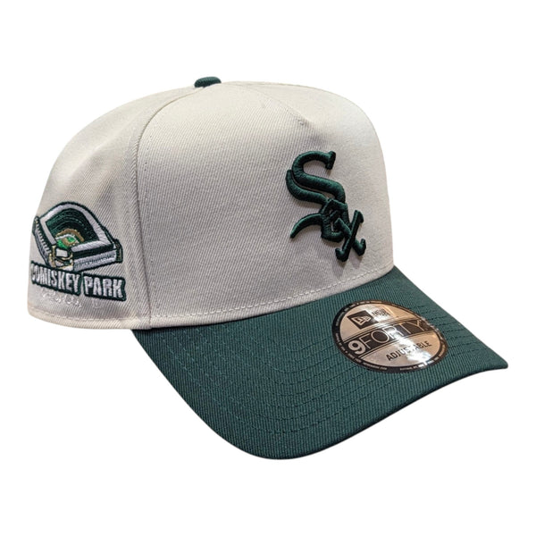 Chicago White Sox New Era 2 Tone Cream/Hunter Green Comiskey 9FORTY A-Frame Adjustable Hat