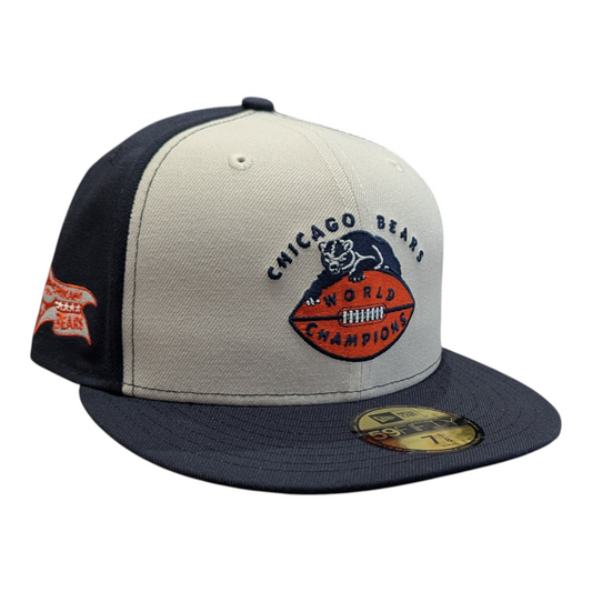 Chicago Bears New Era Stone/Navy Traditions 1946 World Champions 59FIFTY Fitted Hat