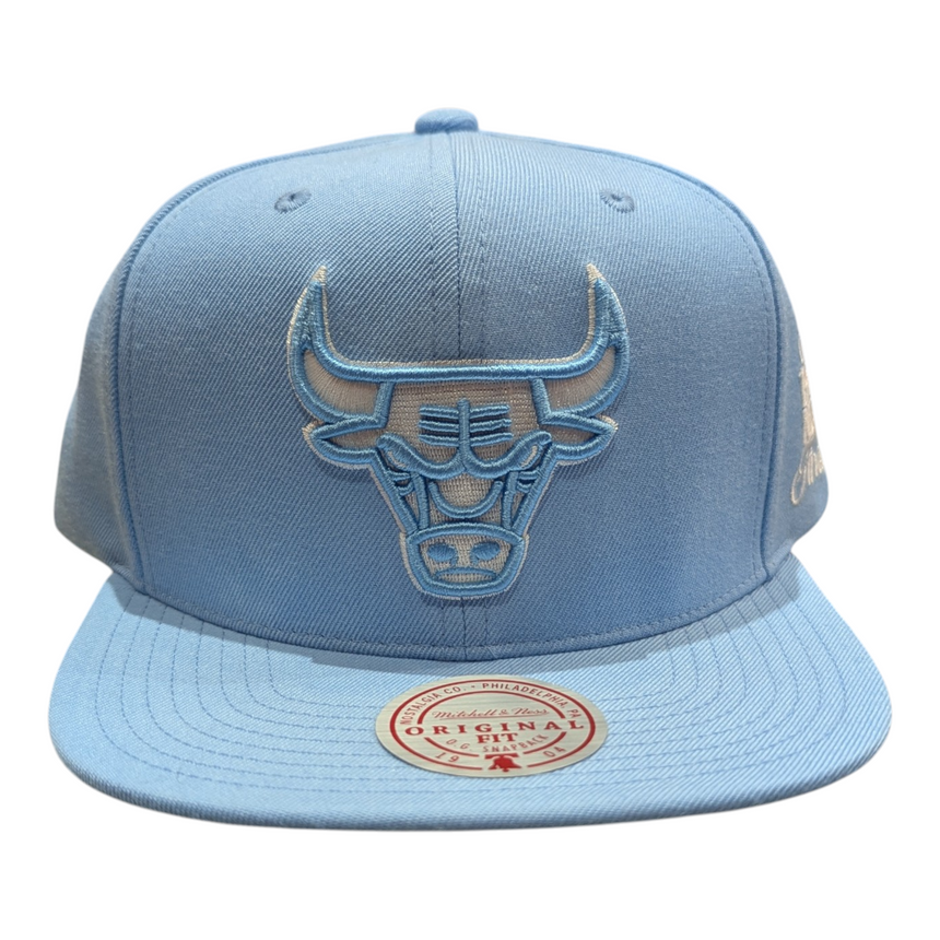 Mitchell & Ness Chicago Bulls Blue Gleam 1993 NBA Finals Snapback Hat Adjustable Hat - Pro Jersey Sports