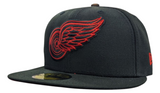 Detroit Red Wings New Era Black 59FIFTY Fitted Hat - Pro Jersey Sports