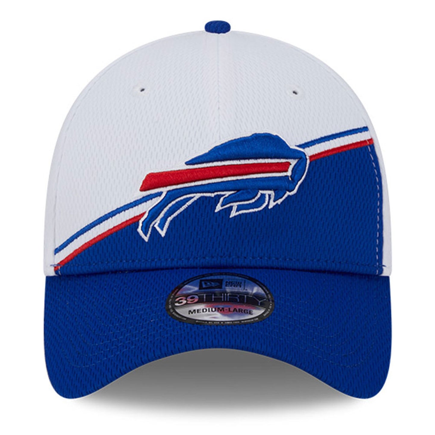 Men's Buffalo Bills New Era White/Royal 2023 Sideline 39THIRTY Flex Hat