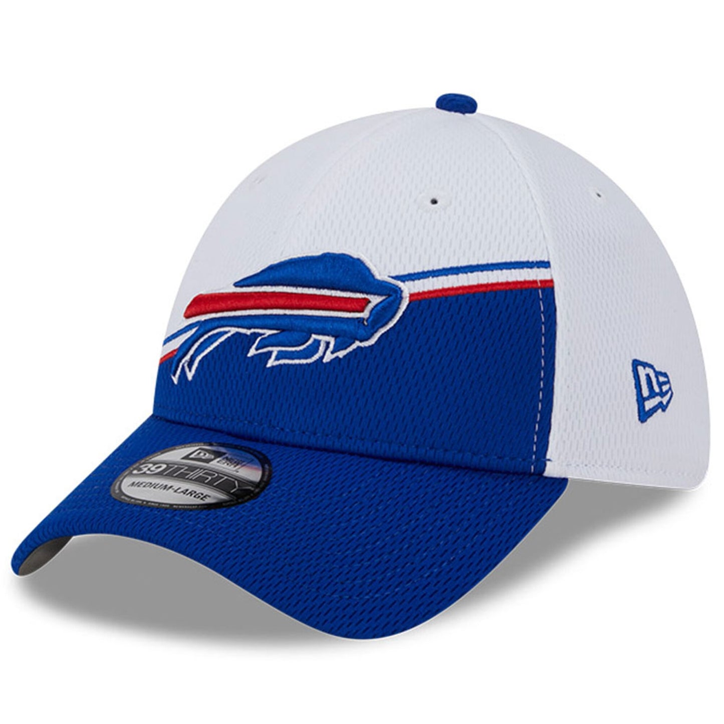 Men's Buffalo Bills New Era White/Royal 2023 Sideline 39THIRTY Flex Hat