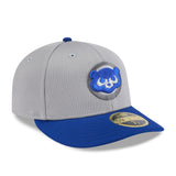 Chicago Cubs New Era 2025 MLB Batting Practice Graphite/Royal Low Profile 59FIFTY Fitted Hat - Pro Jersey Sports