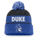 Duke Blue Devils Nike Primetime Peak Cuffed Knit Hat with Pom - Black/Royal - Pro Jersey Sports