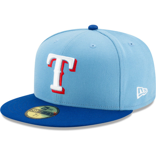 New Era Texas Rangers Light Blue/Royal On-Field Authentic Collection 59FIFTY Fitted Hat