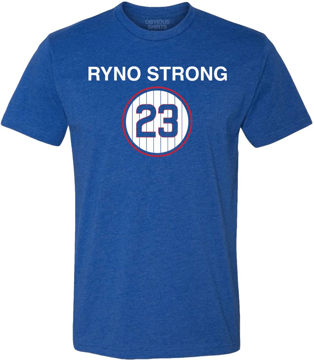 Men's Obvious Shirts Ryne Sandberg Ryno Strong Chicago Cubs Blue Tee