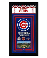 Chicago Cubs 3 Time World Series Champions Miniframe- 13”x 6.75 - Pro Jersey Sports