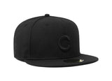 Chicago Cubs New Era Black Tonal Primary Logo 59FIFTY Fitted Hat - Pro Jersey Sports