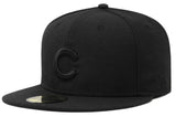 Chicago Cubs New Era Black Tonal Primary Logo 59FIFTY Fitted Hat - Pro Jersey Sports