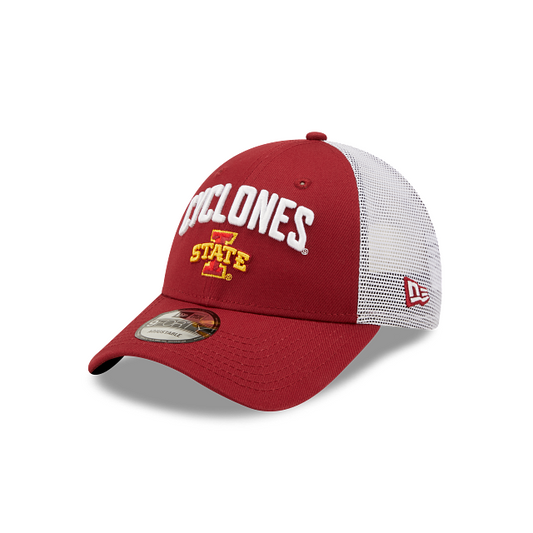Iowa State Cyclones New Era Crimson/White Team Title Trucker 9FORTY Adjustable Hat