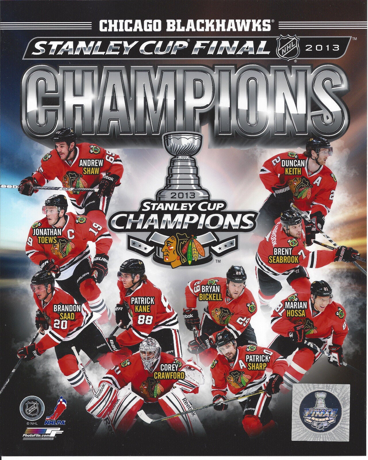 Chicago Blackhawks 2015 Stanley Cup Champions Team Collage Photo (8X10)