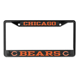 Chicago Bears Black Carbon Fiber Wincraft Chrome License Plate Frame - Pro Jersey Sports