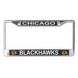 Chicago Blackhawks Wincraft Carbon Fiber Chrome License Plate Frame - Pro Jersey Sports