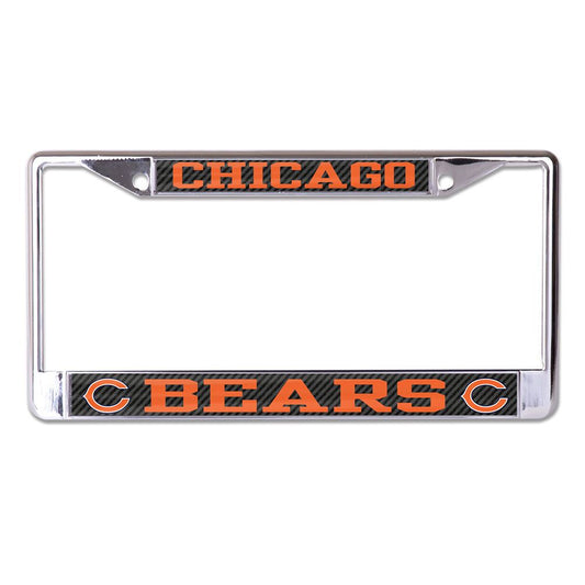 Chicago Bears Chrome Carbon Fiber Wincraft Chrome License Plate Frame