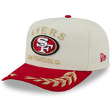 Men's San Francisco 49ers New Era 2025 NFL Draft Cream/Scarlet A-Frame 9FIFTY Snapback Adjustable Hat - Pro Jersey Sports