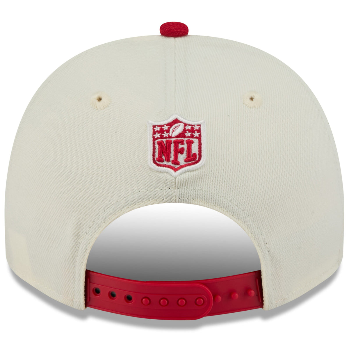 Men's San Francisco 49ers New Era 2025 NFL Draft Cream/Scarlet A-Frame 9FIFTY Snapback Adjustable Hat - Pro Jersey Sports