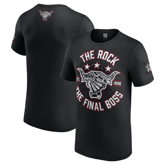 Men's WWE The Rock Final Boss Brahma Black T-Shirt - Pro Jersey Sports