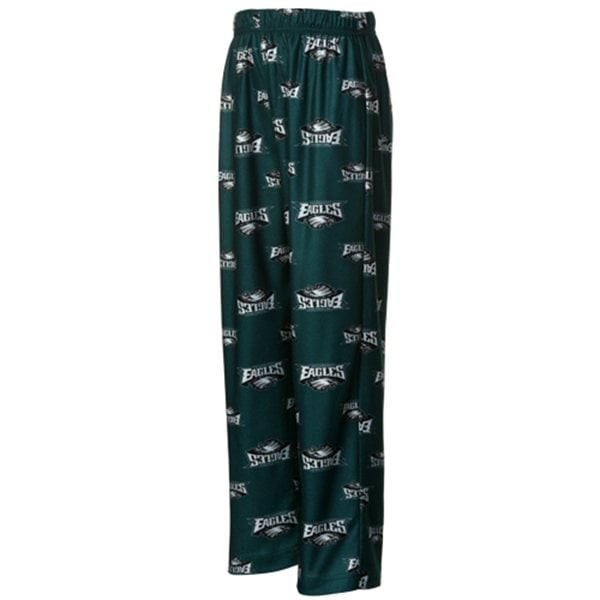 Philadelphia Eagles Youth Midnight Green Allover Logo Flannel Pajama Pants - Pro Jersey Sports