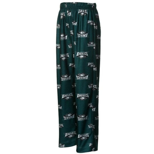 Philadelphia Eagles Youth Midnight Green Allover Logo Flannel Pajama Pants - Pro Jersey Sports