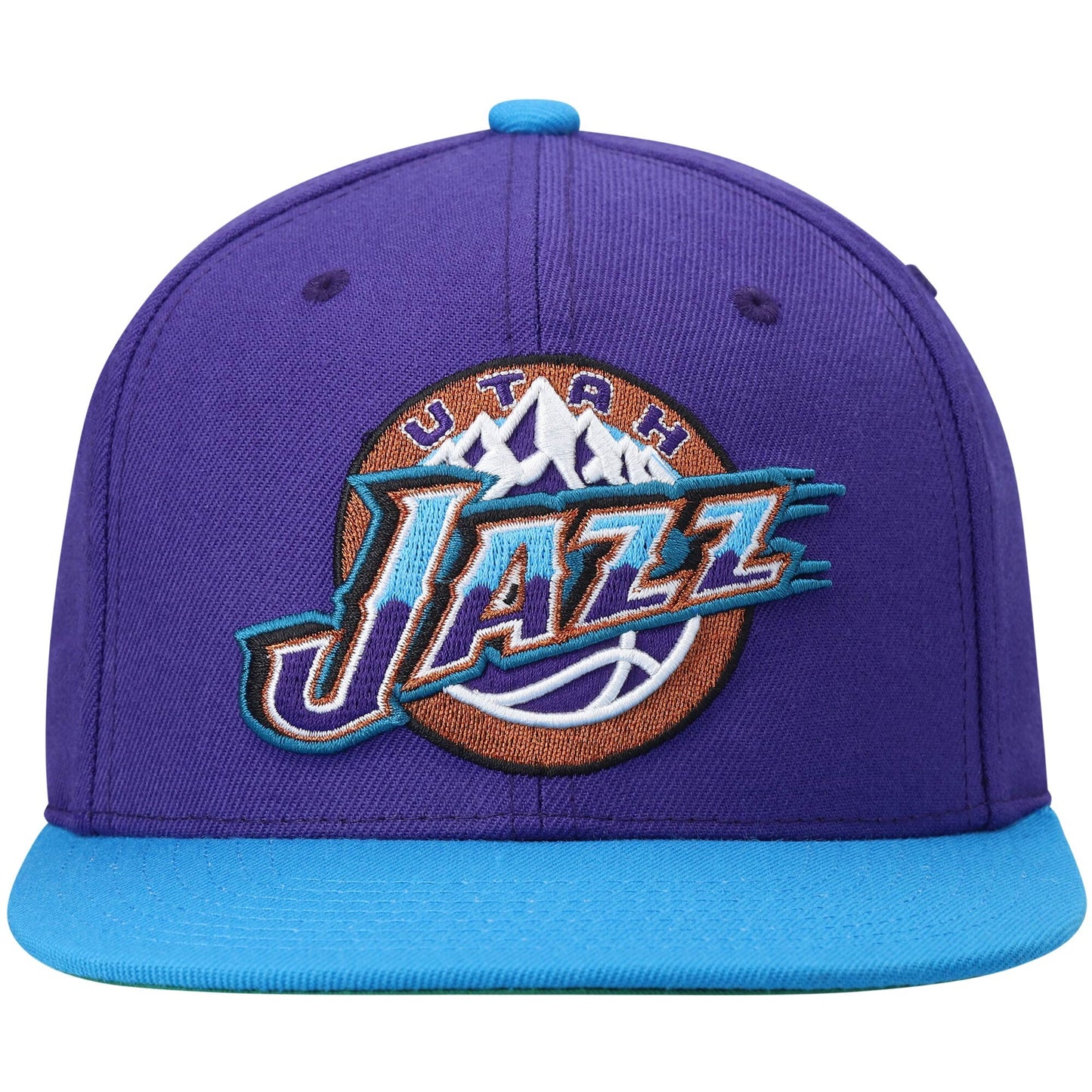 Mens NBA Utah Jazz HWC 2-Tone Purple/Teal 2.0 Snapback Hat By Mitchell And Ness