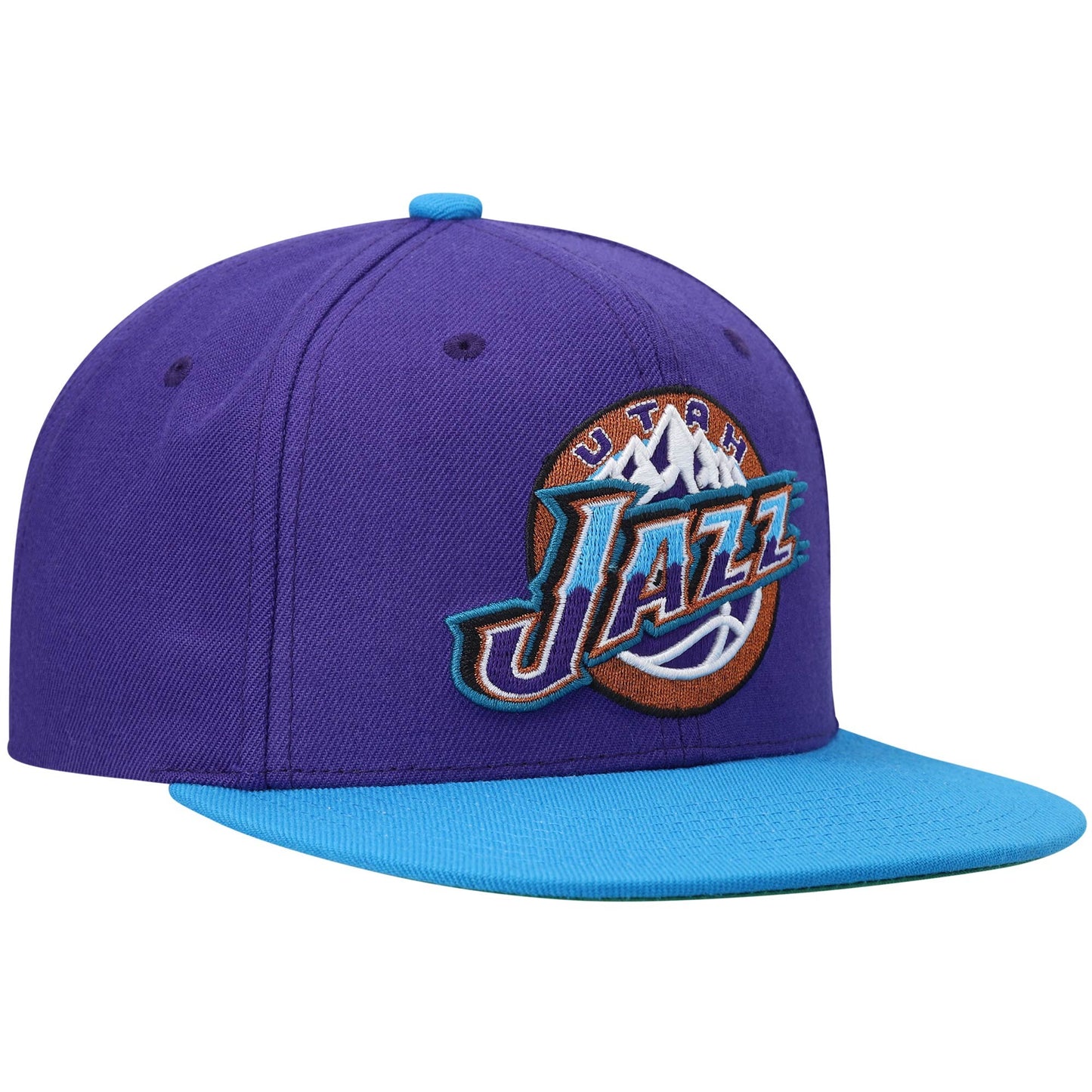Mens NBA Utah Jazz HWC 2-Tone Purple/Teal 2.0 Snapback Hat By Mitchell And Ness