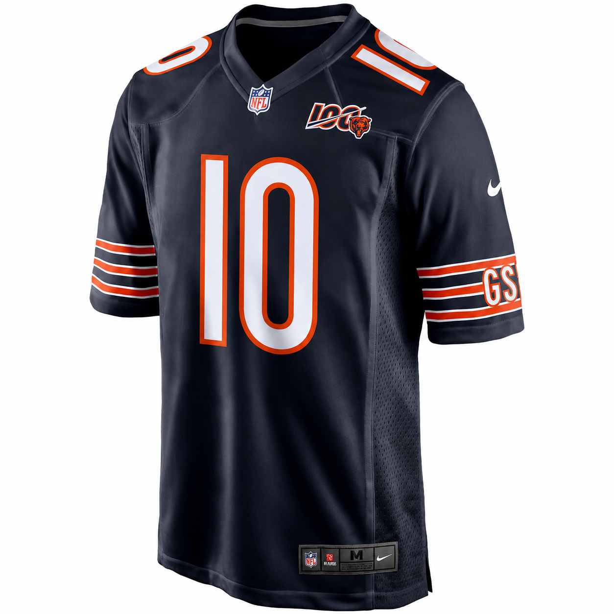 Men's Chicago Bears Mitchell Trubisky Nike Navy 100th Season Game Jersey