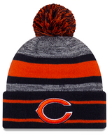 Chicago Bears Navy/Gray New Era Knit Classic Cuffed Pom Knit - Pro Jersey Sports