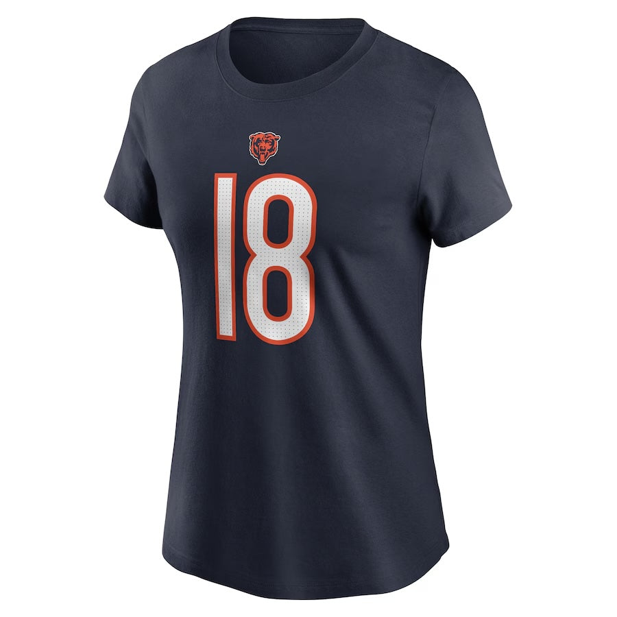 Women's Nike Caleb Williams Navy Chicago Bears Name & Number T-Shirt