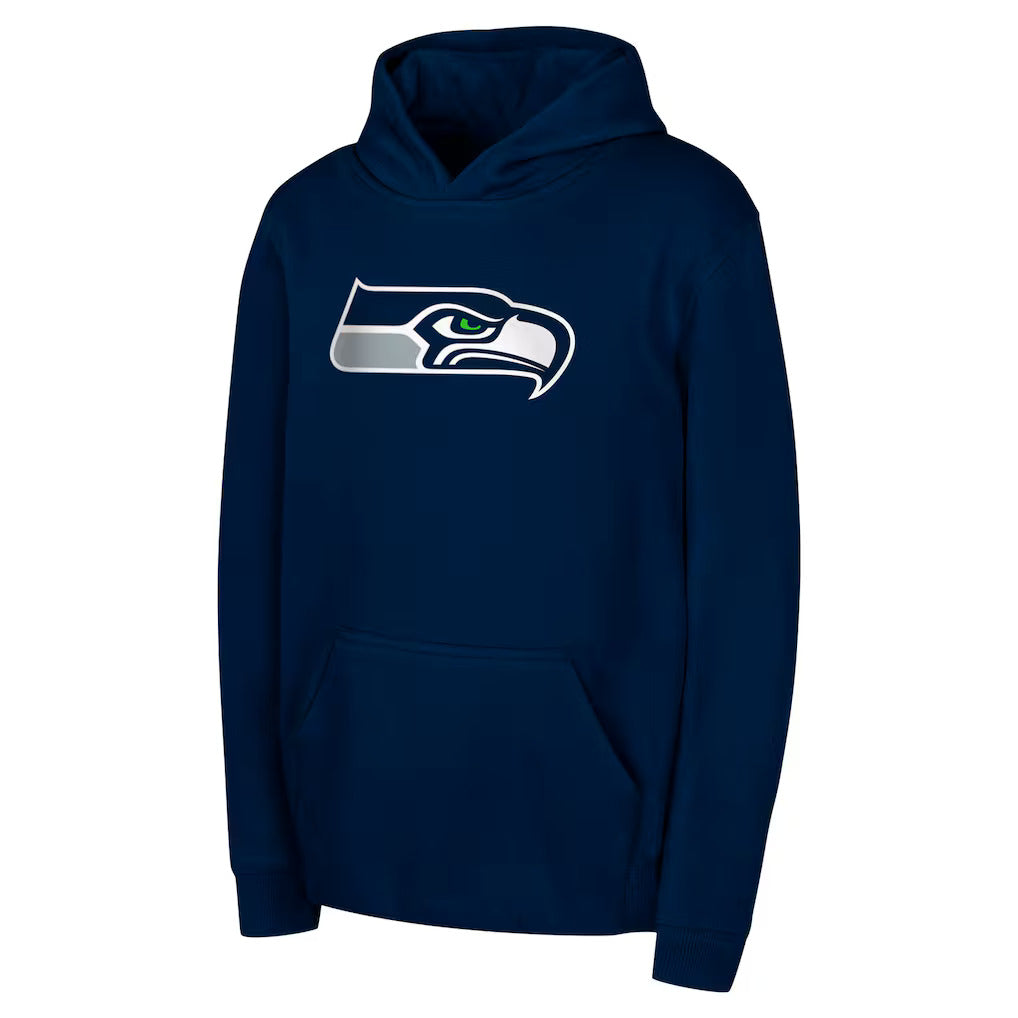 Youth Seattle Seahawks College Navy Team Logo Pullover Hoodie - Pro Jersey Sports