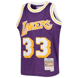 Youth Los Angeles Lakers Kareen Abdul-Jabbar Mitchell & Ness Purple 1983-84 Hardwood Classics Swingman Jersey - Pro Jersey Sports