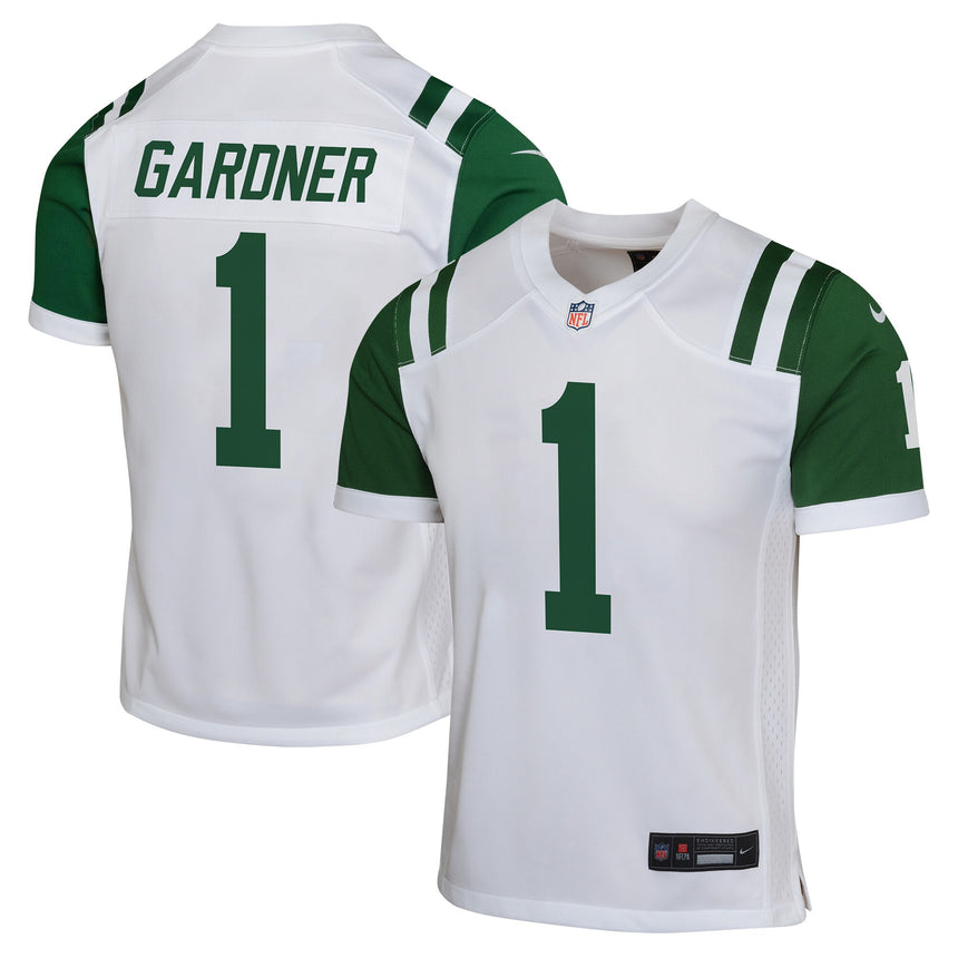Youth Sauce Gardner New York Jets Nike Classic Alternate White Game Replica Jersey - Pro Jersey Sports