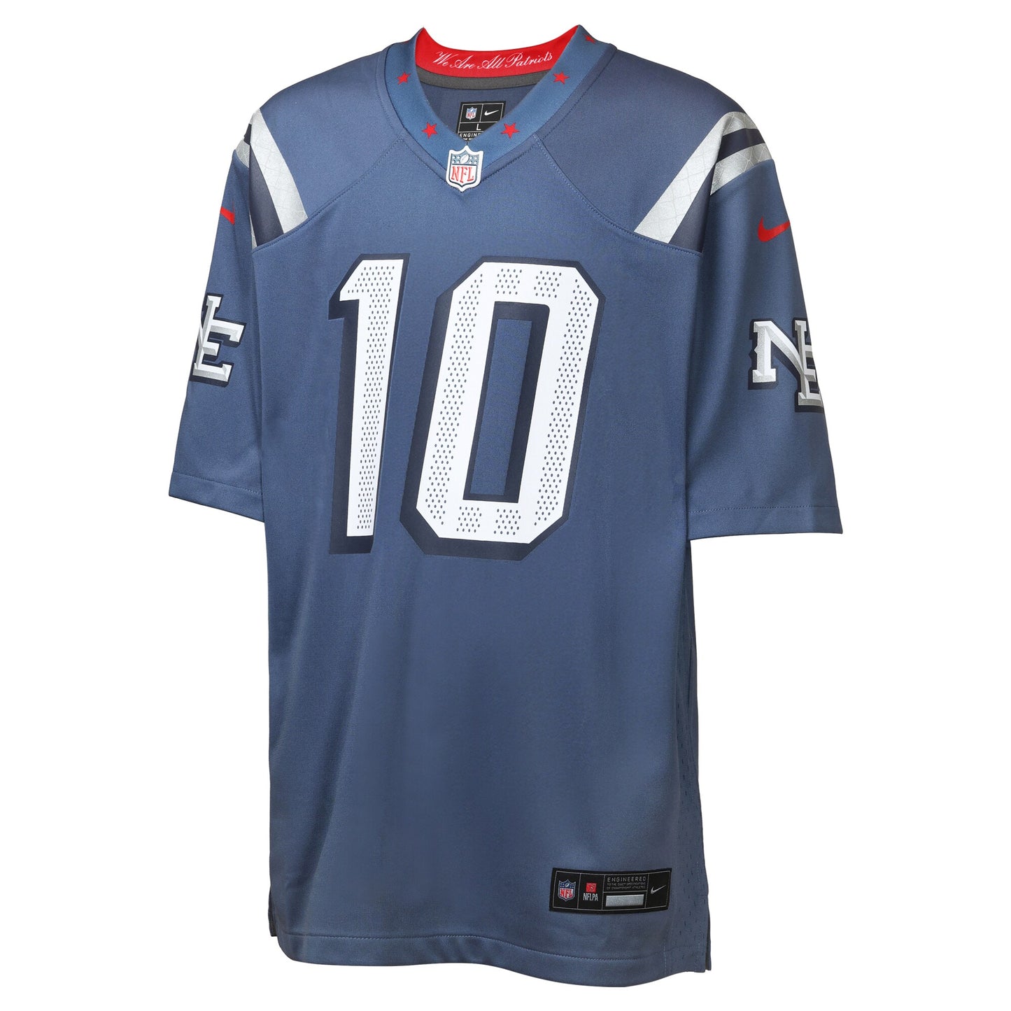 Youth Drake Maye New England Patriots Storm Blue Rivalries Collection Nike Game Jersey