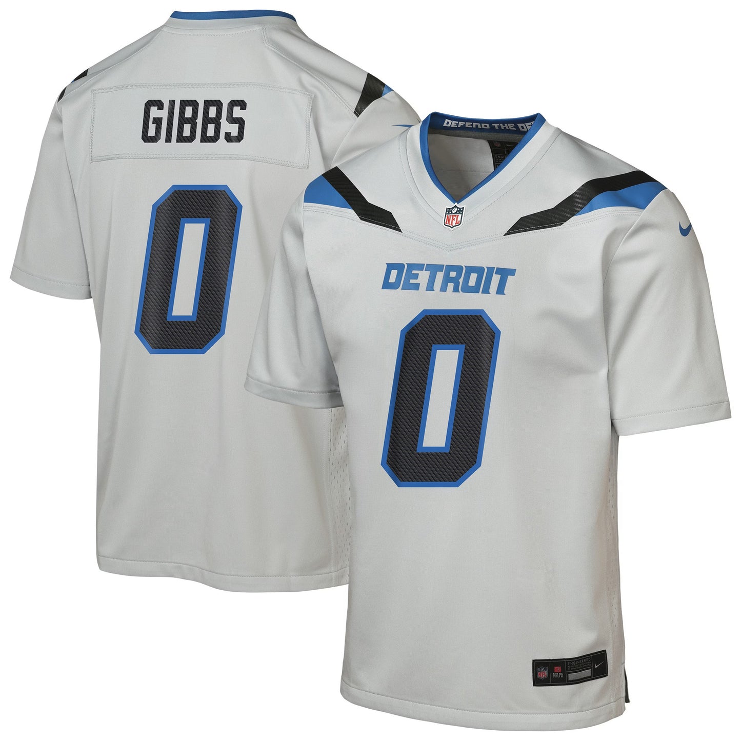 Youth Jahmyr Gibbs Detroit Lions Silver 2026 Rivalries Collection Nike Game Jersey