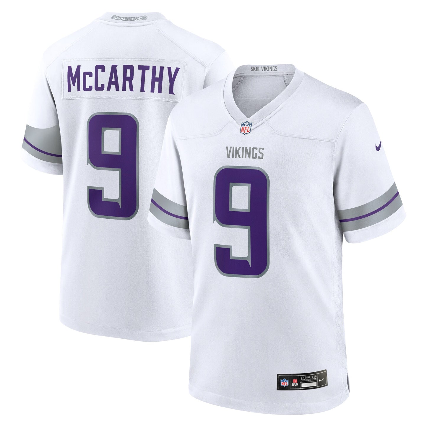 Youth Minnesota Vikings J.J. McCarthy Nike White Alternate Game Player Jersey